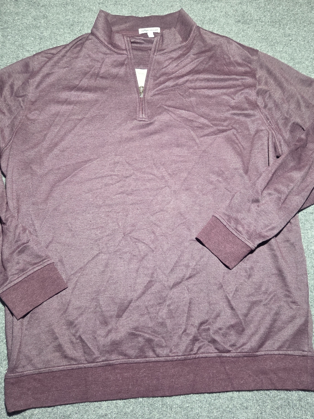 Peter Millar Men's XXL 1/4 Zip Pullover Sweater Purple Heathered Golf Long Sleev